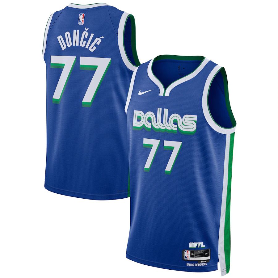 Men Dallas Mavericks #77 Luka Doncic Nike Blue City Edition 2022-23 Swingman NBA Jersey->atlanta hawks->NBA Jersey